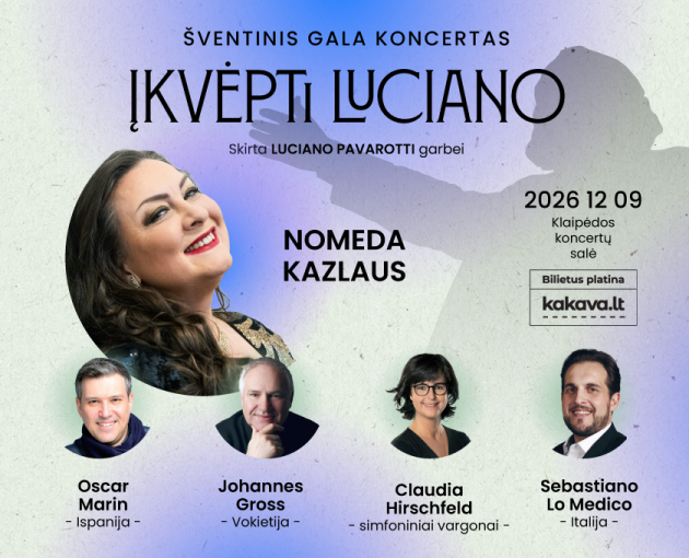 Nomeda Kazlaus ir tarptautiniai svečiai. Šventinis gala koncertas. Luciano Pavarotti garbei